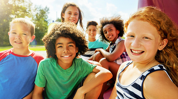 Group of children outside