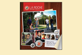 The cover of the Summer 2010 issue of the La Roche Magazine. There is a collage of students and graduates. 